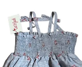 Cat & Jack Girls Chambray Blue w/ Red Stars Sun Dress