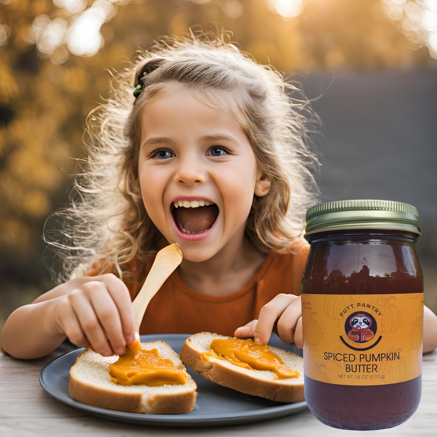 Putt Pantry Artisian Spiced Pumpkin Butter, 18 oz Jar, Made in the USA