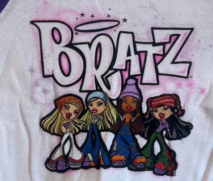 Bratz Graphic White/Purple Shortsleeve Crop Top, Size XXL