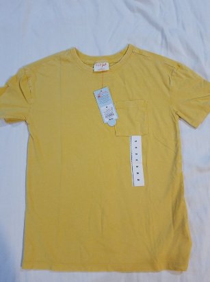 Cat & Jack Mustard Yellow Size Medium Kid's T-shirt with Pocket, Size M