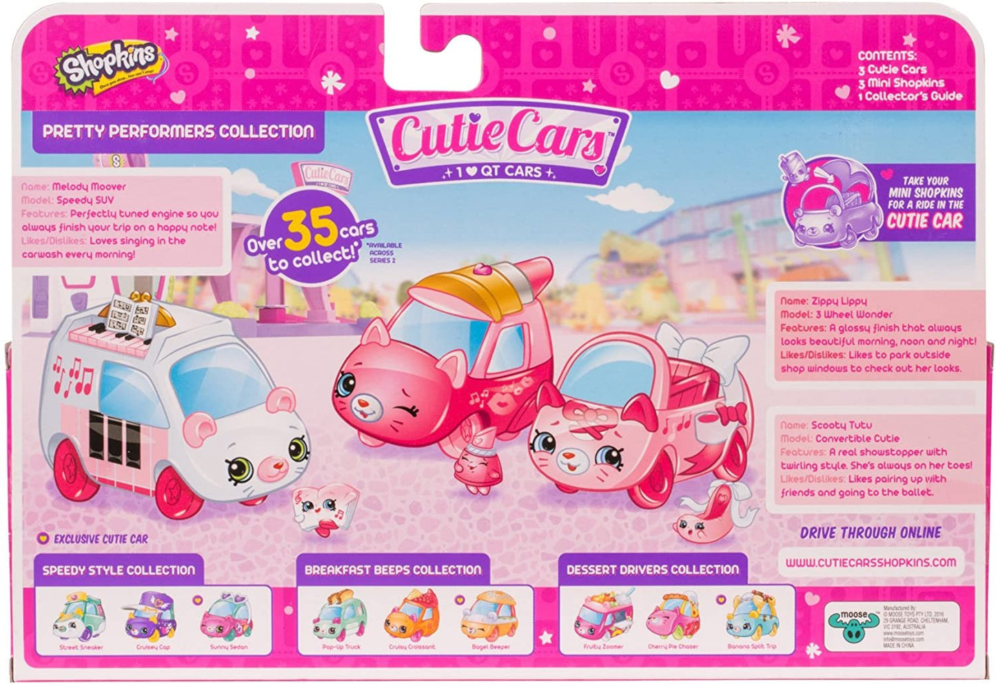 Cutie Cars Shopkins Three Pack - Pretty Performers Collection