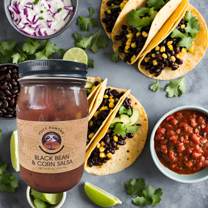 Putt Pantry Black Bean & Corn Salsa, 16 oz Jar, Flavorful and Hearty Salsa