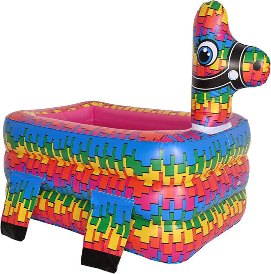 Beistle 27.5" x 21.5" Mexican Theme Pinata Inflatable Cooler For Fiesta Decorations, Cinco De Mayo Party Supplies, Holds Approx. 36 12oz cans, Celebrating With You Since 1900, Multicolor