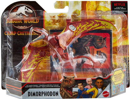 Jurassic World Camp Cretaceous Attack Pack Dimorphodon Dinosaur Figure with 5 Articulation Points, Realistic Sculpting & Texture; for Ages 4 Years Old & Up