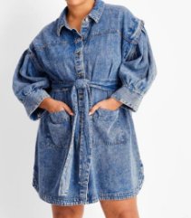 Future Collective Kahlana Barfield Ladies Longsleeve Denim Dress, Size 10