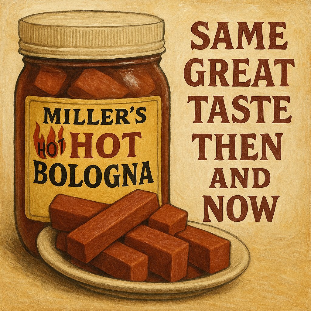 Miller’s Hot Bologna – 2-Pack Bundle by Putt Pantry – Zesty Pickled Bologna Sausage in a Hot Pepper Vinegar Brine – Amish-Style Snack, Ready to Eat, 16 oz Each