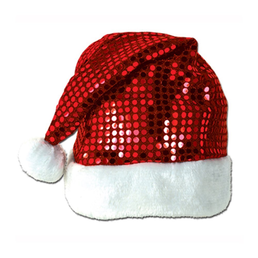 Beistle Sequin-Sheen Santa Hat, Pack of 3
