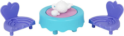 Peppa Pig Little Rooms Tea In the Parlor Tea Party Playset, 6 Pieces - Includes a Peppa Figure, Table, 2 Chairs, Polly Parrot & Lamp - Ages 2+