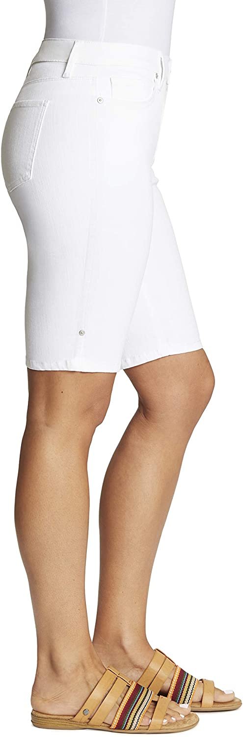 Gloria Vanderbilt Women's Plus Size Mid Rise Belted Jean Bermuda Short