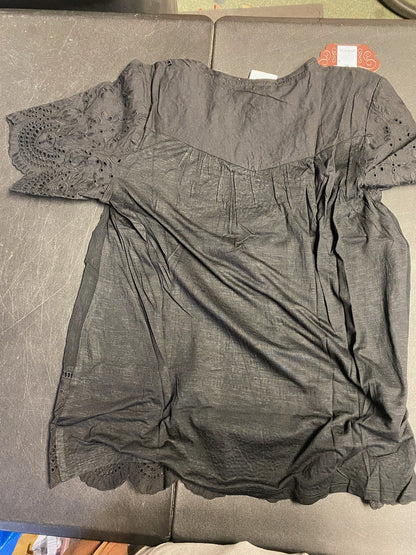 Knox Rose Ladies Shortsleeve Black Blouse Top, Size XS