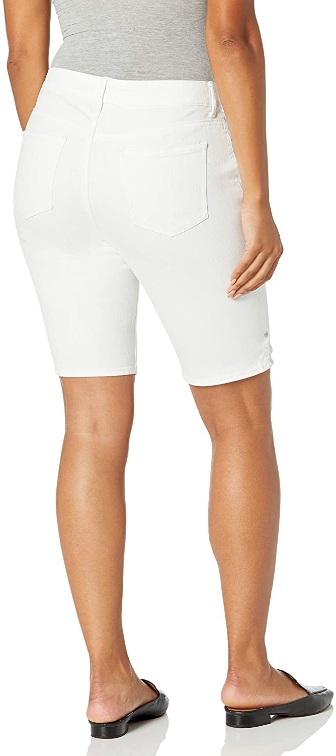 Gloria Vanderbilt Women's Plus Size Mid Rise Belted Jean Bermuda Short