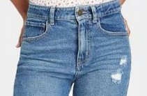 Art Class Kids High Rise Blue Denim Girlfriend Jeans, Size 7
