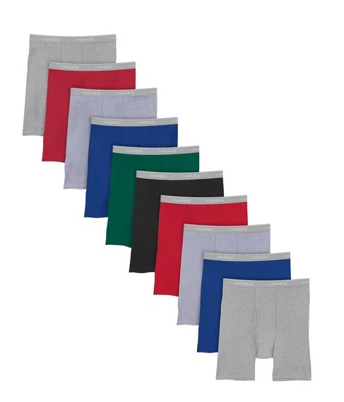 Hanes Tagless Boxer Briefs 10pack Size Large