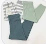 Cloud Island Baby Green 3-Pack Pants, Light Green, Evergreen, and Gray/White Striped, Size 0-3M