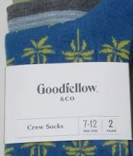 Good Fellow & Co 2 pack Blue Crew Socks Size 7-12