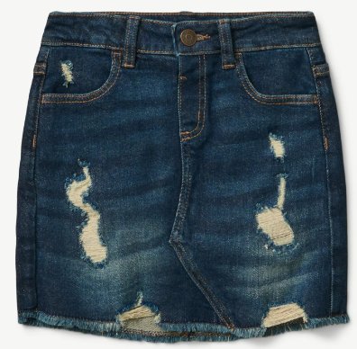 Justice Girl's High Rise Denim Skirt, Size 12