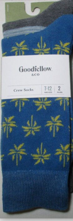 Good Fellow & Co 2 pack Blue Crew Socks Size 7-12