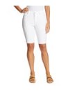 Gloria Vanderbilt Womens Mid Rise Belted Jean Bermunda Short, Vinatage White Size 6