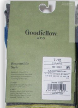 Good Fellow & Co 2 pack Blue Crew Socks Size 7-12