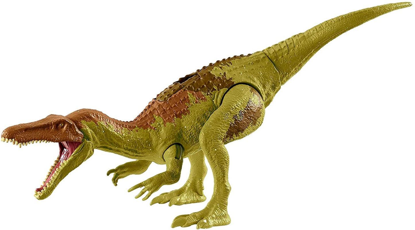 Jurassic World Roar Attack Baryonyx Limbo Camp Cretaceous Dinosaur Figure with Movable Joints, Realistic Sculpting, Strike Feature & Sounds, Carnivore, Kids Gift 4 Years & Up