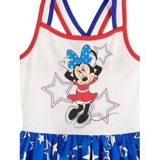 Disney Patriotic Minnie Mouse Girls Strap Dress, Large 14