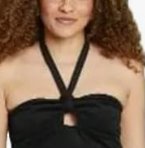 Wild Fable Ladies Black Terrycloth Convertible Strap Romper, Size L