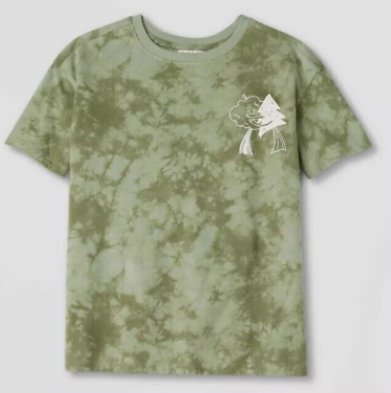 Cat & Jack Army Green Tie Dye Tree and Cloud Graphic T-shirt, Size 2T