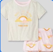 Cat & Jack Kids 'The Sun' Graphic T-shirt and Pants 2 Pc Pajama Set, Size XL (14/16)