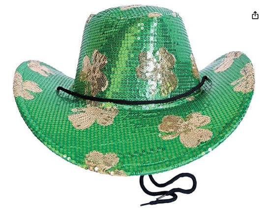 Beistle Sequin St. Pattys Day Cowboy Hat