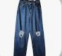 Wild Fable Ladies Blue Jeans, Super High-rise Baggy Distressed, Size 0