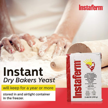 Lallemand Instaferm Instant Dry Yeast Leavening Agent, Red, 15.88 Oz (2 pack)