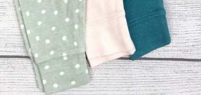 Cloud Island Baby/Toddler 3 pack Pants, Teal, Green w/White Dots, Light Pink, Size 24M