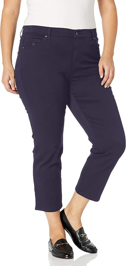 Gloria Vanderbilt Women's Misses Amanda Classic High Rise Tapered Jean, Marine Navy, 12 Short