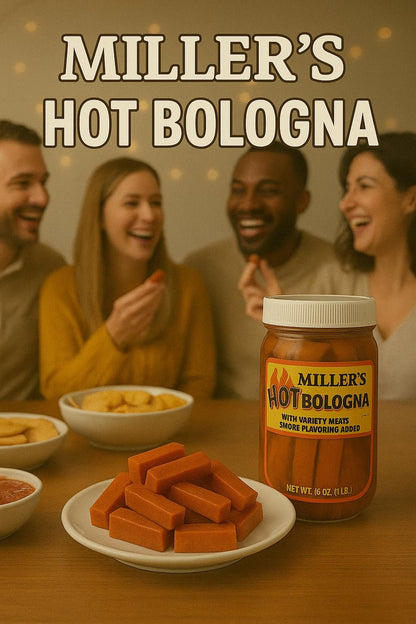 Miller’s Hot Bologna – 2-Pack Bundle by Putt Pantry – Zesty Pickled Bologna Sausage in a Hot Pepper Vinegar Brine – Amish-Style Snack, Ready to Eat, 16 oz Each