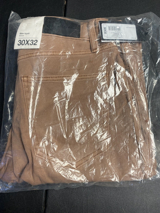 Original Use Mens Brown Slim Taper Stretch Jean, Tan, Size 30X32