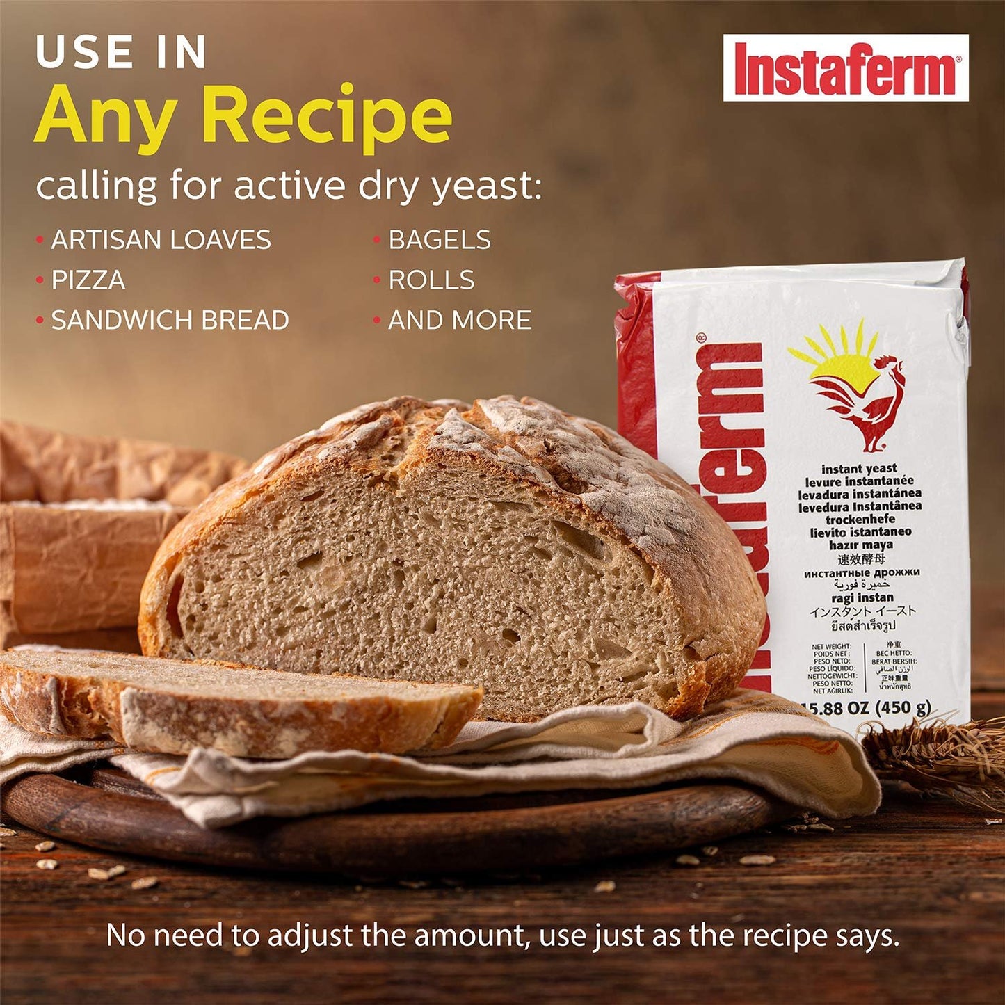 Lallemand Instaferm Instant Dry Yeast Leavening Agent, Red, 15.88 Oz (2 pack)