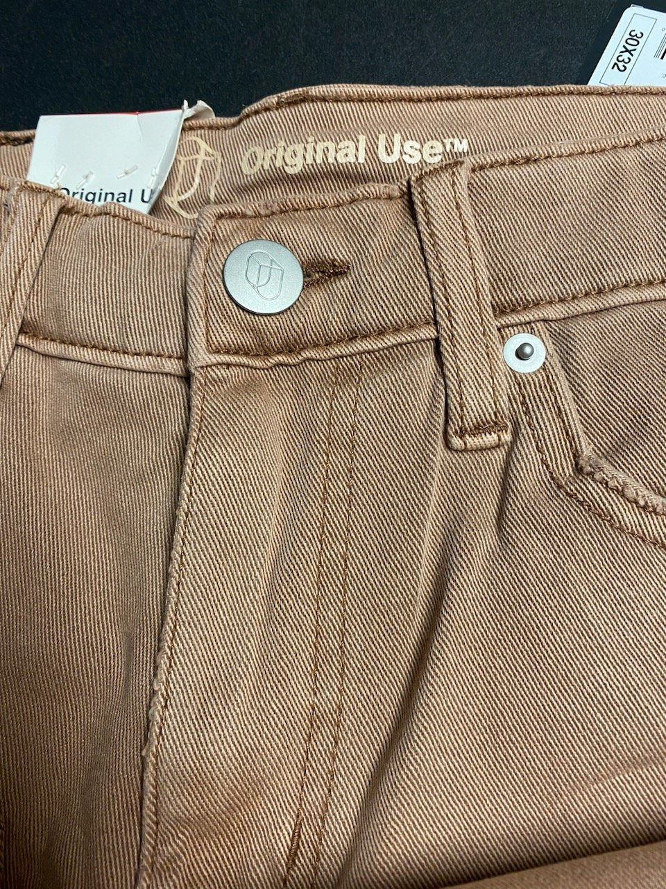 Original Use Mens Brown Slim Taper Stretch Jean, Tan, Size 30X32