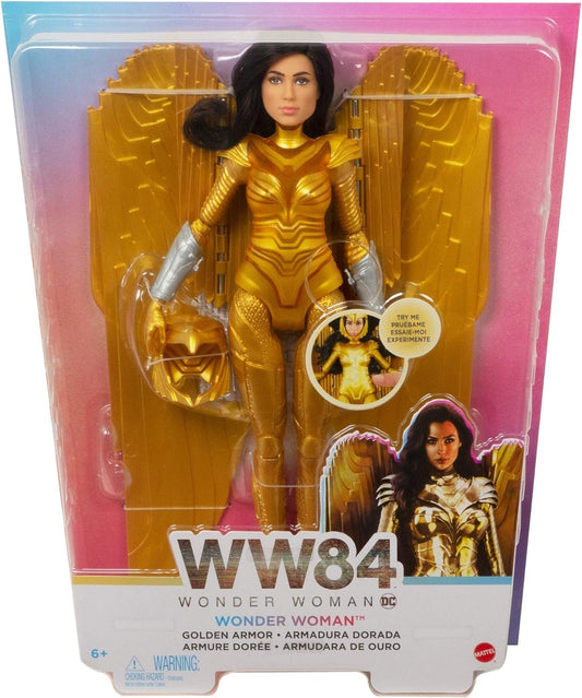 Mattel Mattel Wonder Woman 1984 Golden Armor Doll (~12-inch) in Light-Up Armor, Collectible Superhero Doll for 6 Year Olds and Up