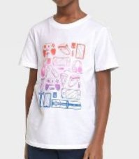 Cat & Jack Kids White Game Console Themed Graphic T-shirt, Size XS (4/5)