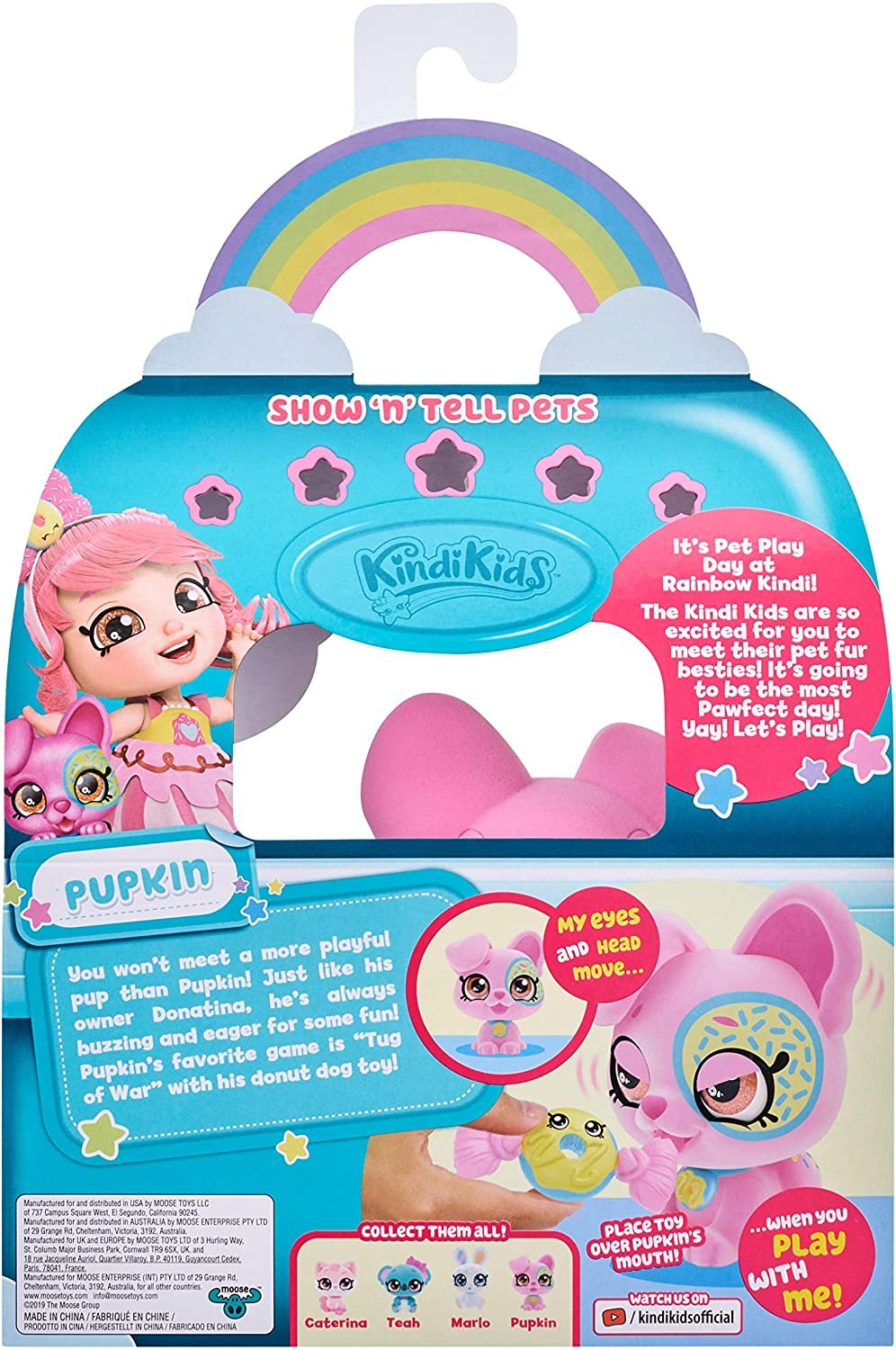 Kindi Kids Show N Tell Pets - Pupkin The Puppy - 4" Pet and Shopkin Accessory - 2pc