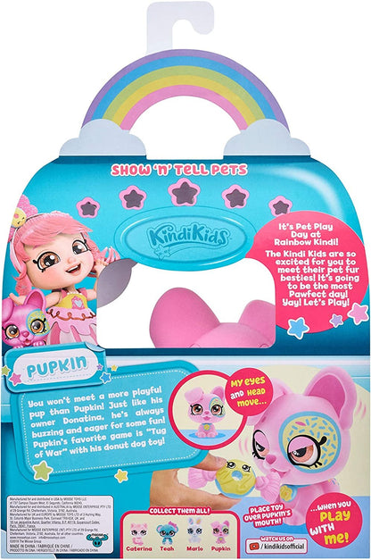 Kindi Kids Show N Tell Pets - Pupkin The Puppy - 4" Pet and Shopkin Accessory - 2pc