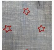 Cat & Jack Girls Chambray Blue w/ Red Stars Sun Dress