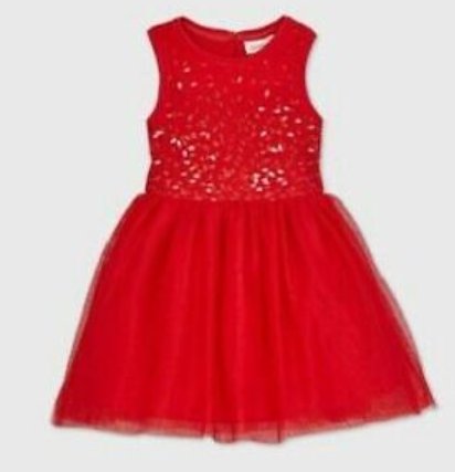 Cat & Jack Girl's Red Sequin Dress, Size XXL 18