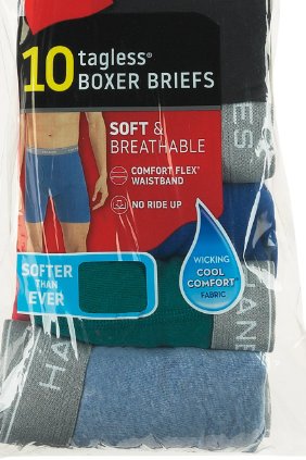 Hanes Tagless Boxer Briefs 10pack Size Large