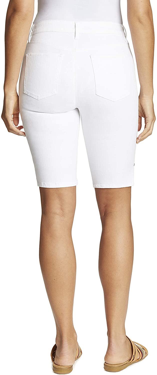 Gloria Vanderbilt Women's Plus Size Mid Rise Belted Jean Bermuda Short