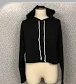 Wild Fable Ladies Cropped Black Pullover Hoodie, Size M