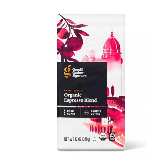 Signature Organic Espresso Blend Dark Roast Ground Coffee - 12oz