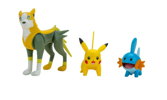 POKEMON BATTLE FIGURE 3 PACK - Features 2-Inch Mudkip, Pikachu & 3-Inch Boltund Battle Figures