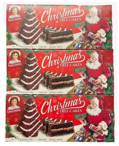 Little Debbie Chocolate Christmas Tree Cakes, Individually Wrapped, 5 Count, 3 Boxes