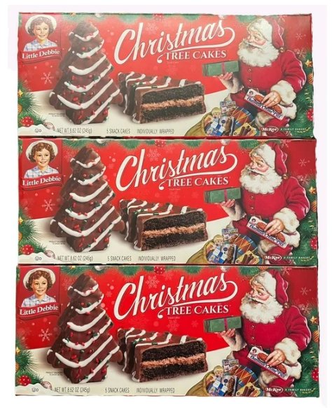 Little Debbie Chocolate Christmas Tree Cakes, Individually Wrapped, 5 Count, 3 Boxes